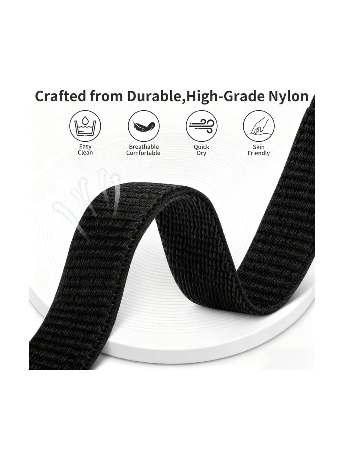 22mm Nylon Ankle & Arm Band for Amazfit in Charcoal